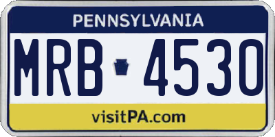 PA license plate MRB4530
