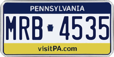 PA license plate MRB4535