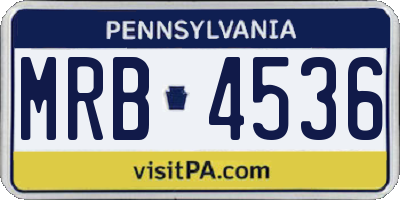 PA license plate MRB4536