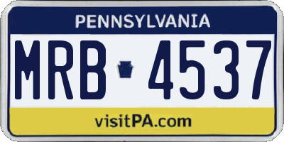 PA license plate MRB4537
