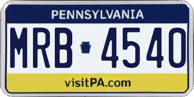 PA license plate MRB4540