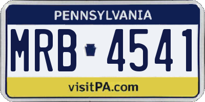 PA license plate MRB4541
