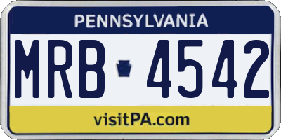 PA license plate MRB4542