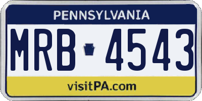 PA license plate MRB4543