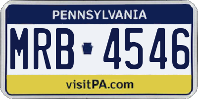 PA license plate MRB4546