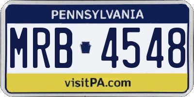 PA license plate MRB4548