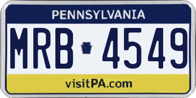 PA license plate MRB4549