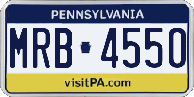 PA license plate MRB4550