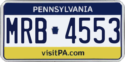 PA license plate MRB4553