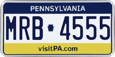PA license plate MRB4555