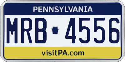 PA license plate MRB4556