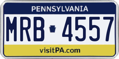 PA license plate MRB4557