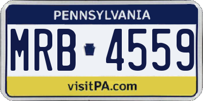 PA license plate MRB4559