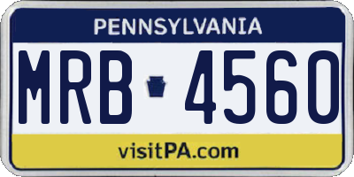 PA license plate MRB4560