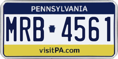 PA license plate MRB4561