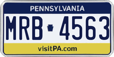 PA license plate MRB4563