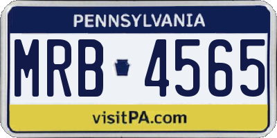 PA license plate MRB4565