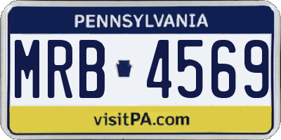 PA license plate MRB4569