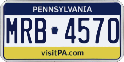 PA license plate MRB4570