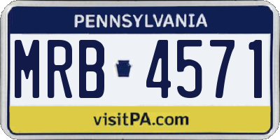 PA license plate MRB4571