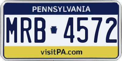 PA license plate MRB4572