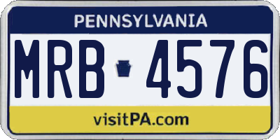 PA license plate MRB4576