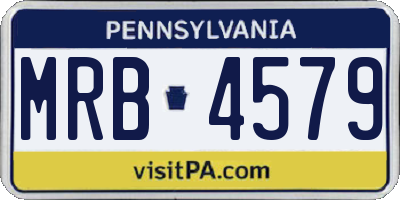 PA license plate MRB4579