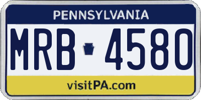 PA license plate MRB4580