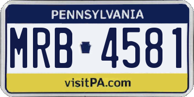 PA license plate MRB4581
