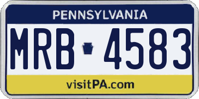 PA license plate MRB4583