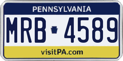 PA license plate MRB4589