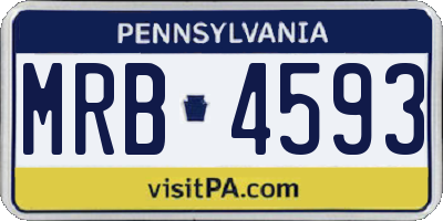 PA license plate MRB4593