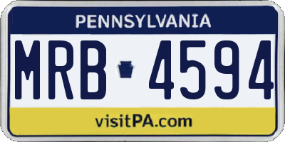 PA license plate MRB4594