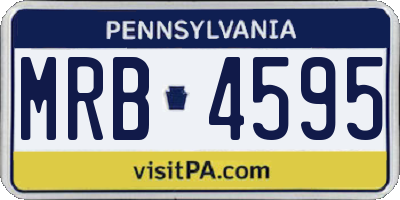 PA license plate MRB4595
