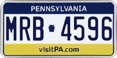 PA license plate MRB4596