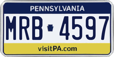 PA license plate MRB4597