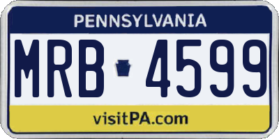 PA license plate MRB4599