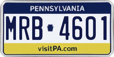 PA license plate MRB4601