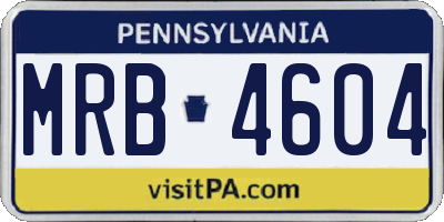 PA license plate MRB4604
