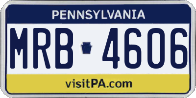 PA license plate MRB4606