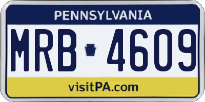PA license plate MRB4609