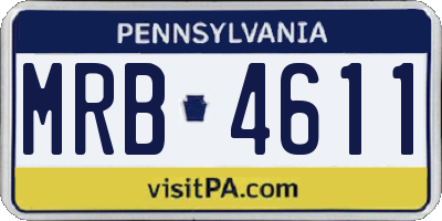 PA license plate MRB4611
