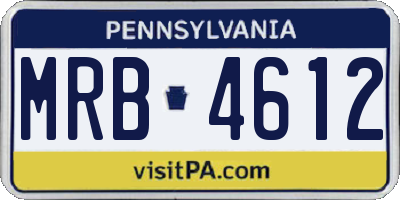 PA license plate MRB4612