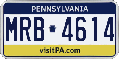 PA license plate MRB4614