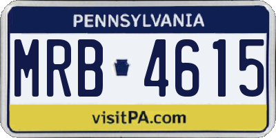 PA license plate MRB4615