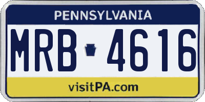 PA license plate MRB4616