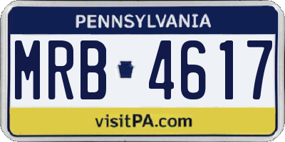 PA license plate MRB4617