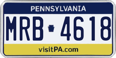 PA license plate MRB4618