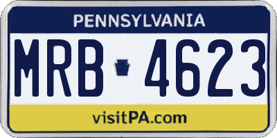 PA license plate MRB4623