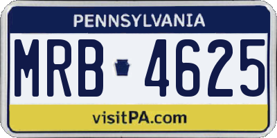 PA license plate MRB4625